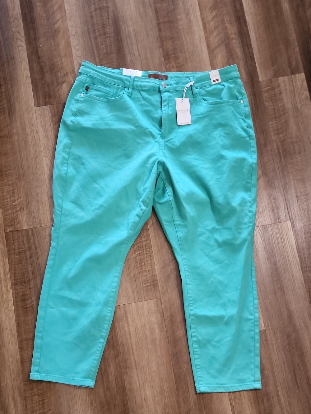 Judy Blue Aquamarine Straight Leg Ankle Jeans High Rise Stretch Womens